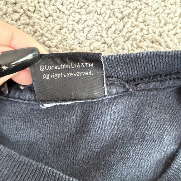 Star Wars Shirt Mens Large Black Don't Push My Buttons Darth Vader Graphic Tee - Picture 5 of 9